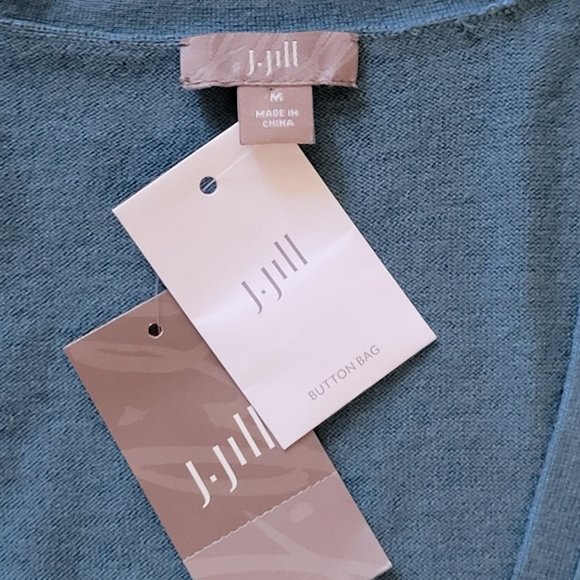 NWT J.JILL Cardigan Sweater Gorgeous Color  Sz M  Silk Cotton Cashmere NEW - Picture 3 of 7